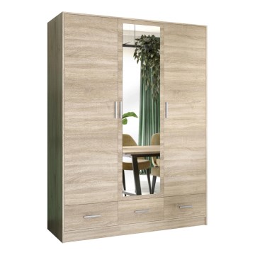 Šatní skriňa so zrkadlom SANNA 150x215 cm dub sonoma