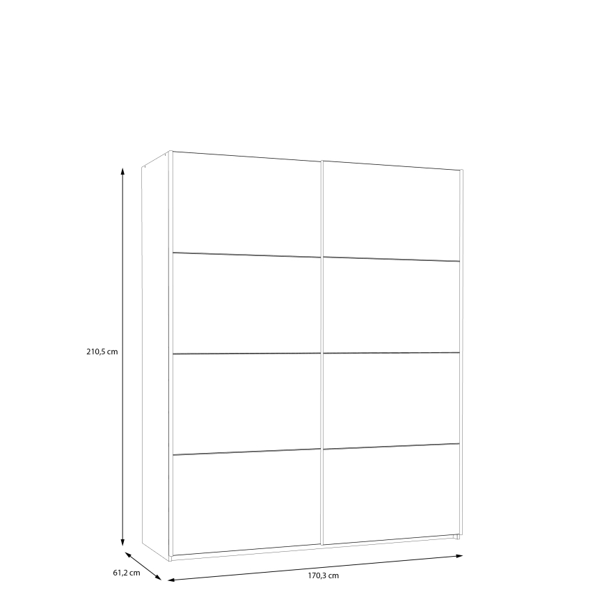 Šatníková skriňa KARO 170x210 cm sivá/zelená