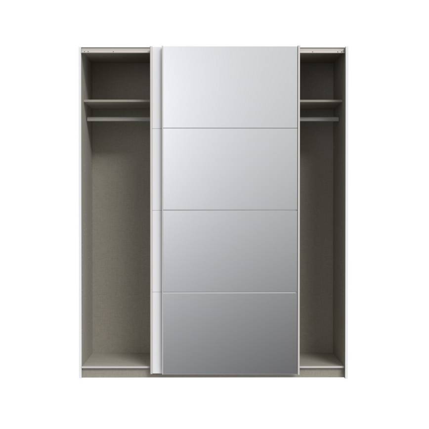 Šatníková skriňa KARO s zrkadlom 170x210 cm biela