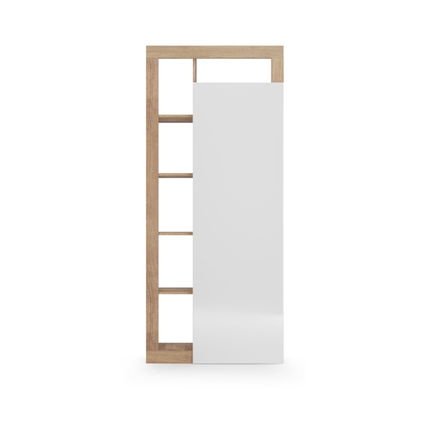 Šatníková skriňa LENOR 91x209 cm biela/hnedá