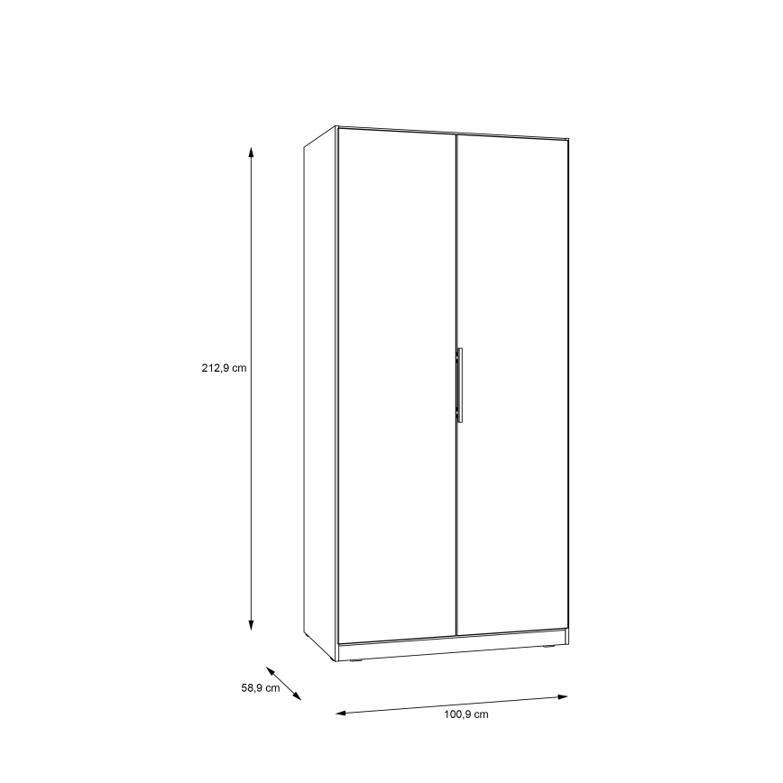 Šatníková skriňa MARO 100x213 cm dub artisan