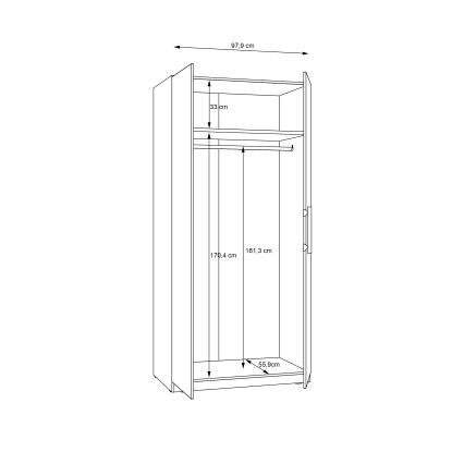 Šatníková skriňa MARO 100x213 cm dub artisan