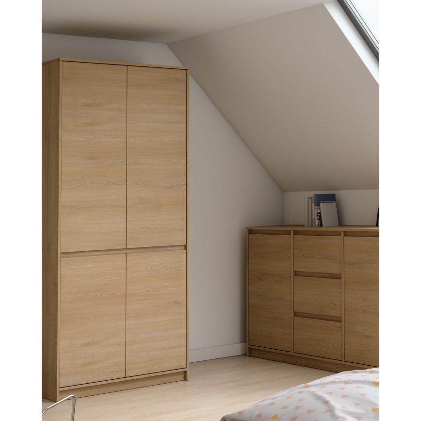 Šatníková skriňa MIYABI 90x198x52 cm dub Cremona