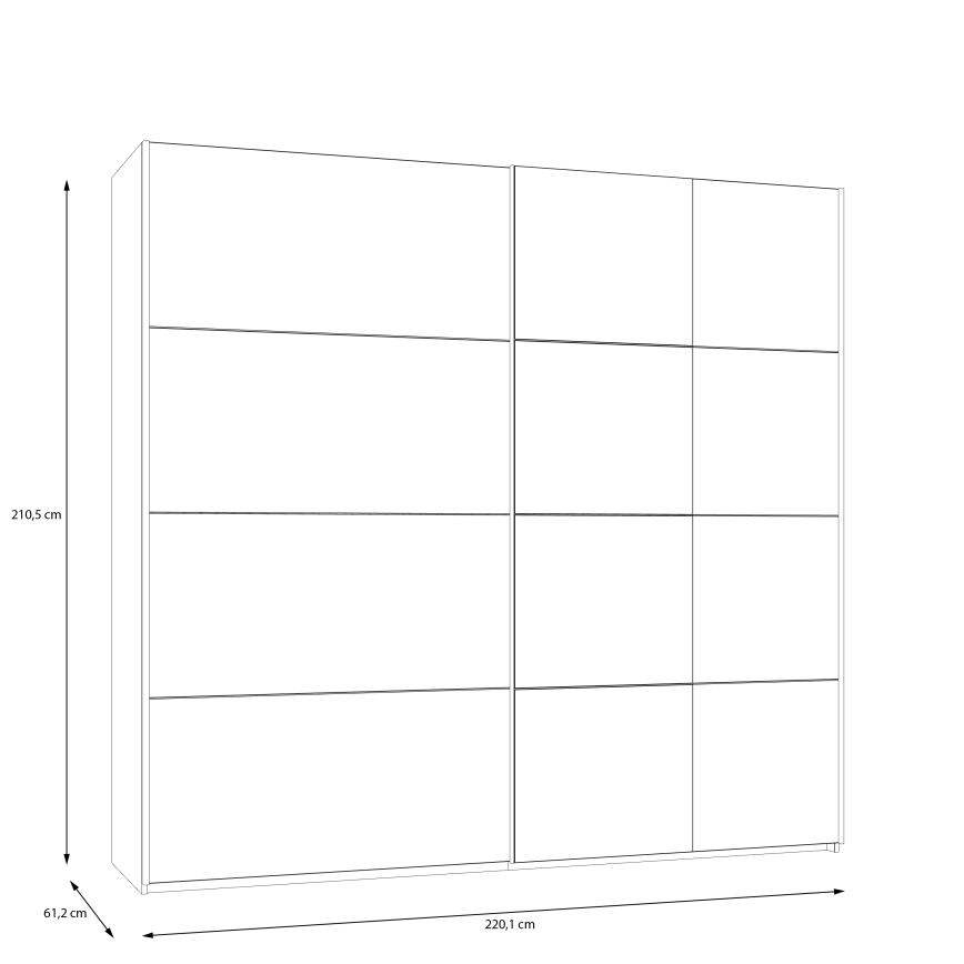 Šatníková skriňa so zrkadlom ODEN 220x210 cm béžová