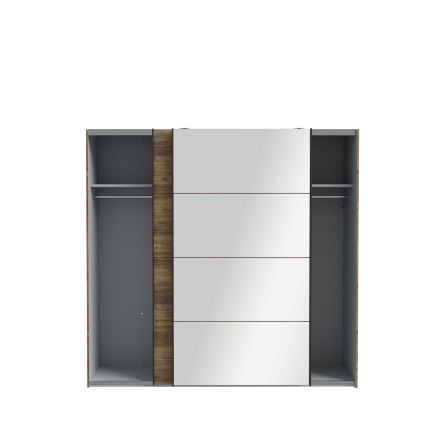 Šatníková skriňa so zrkadlom OREN 220x210 cm dub artisan