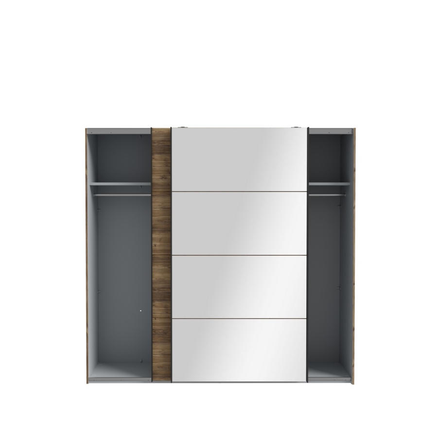 Šatníková skriňa so zrkadlom OREN 220x210 cm dub artisan