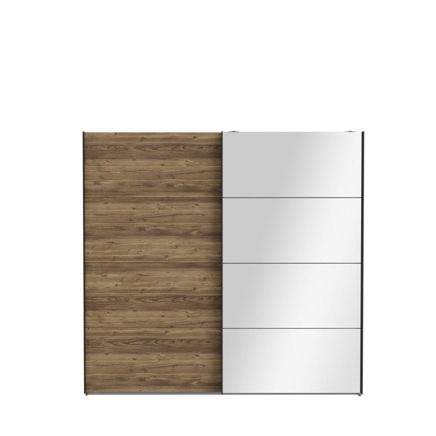 Šatníková skriňa so zrkadlom OREN 220x210 cm dub artisan