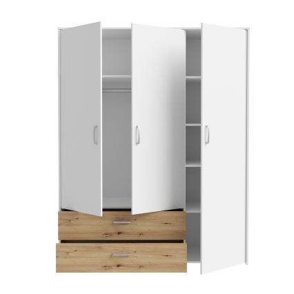 Šatníková skriňa URO 152x190 cm dub artisan/biela