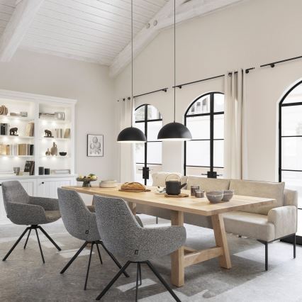 Schöner Wohnen 11728-18 - Závesný luster ALI na lanku, 1xE27/25W/230V, priemer 38 cm, čierny