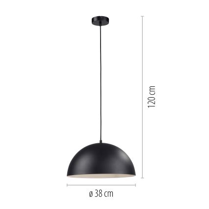 Schöner Wohnen 11728-18 - Závesný luster ALI na lanku, 1xE27/25W/230V, priemer 38 cm, čierny