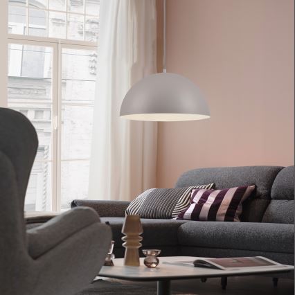 Schöner Wohnen 11728-39 - Závesné svietidlo ALI na lanku 1xE27/25W/230V pr. 38 cm sivá