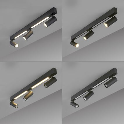 Schöner Wohnen 11794-18 - LED bodové svietidlo DANTE 3×GU10/10 W/230 V + LED/14,4 W čierne