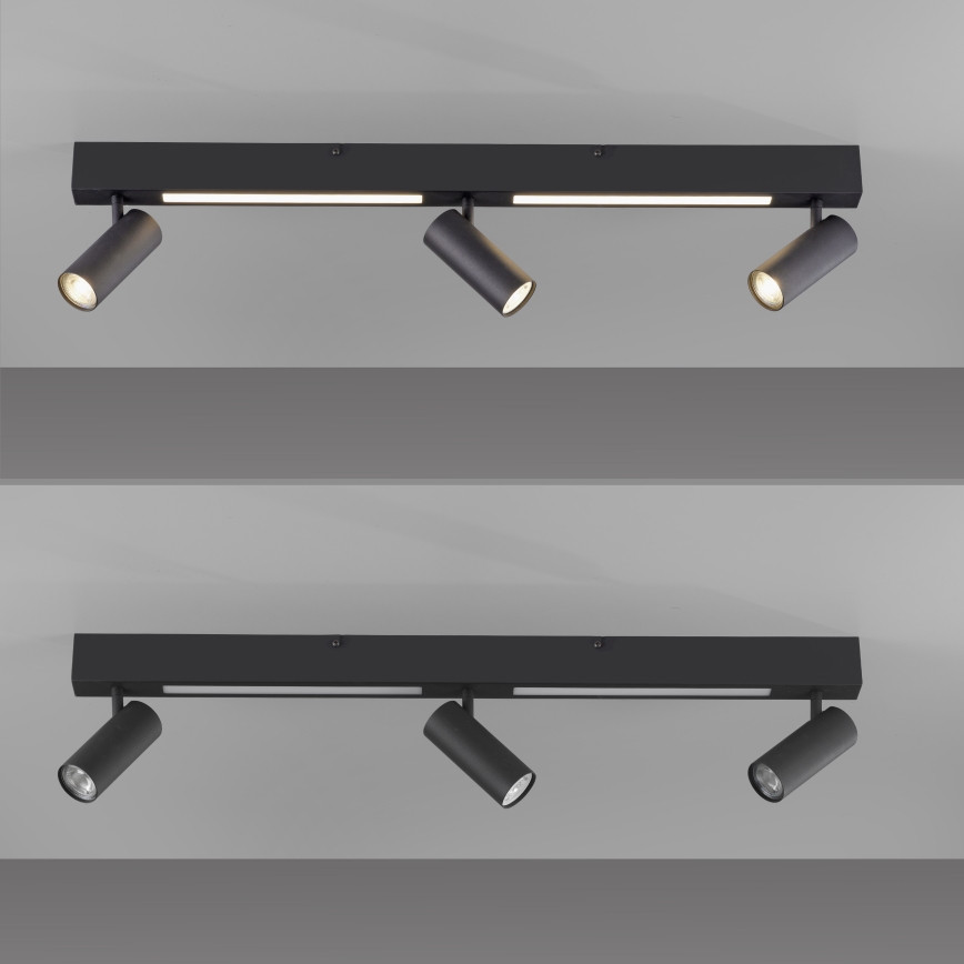 Schöner Wohnen 11794-18 - LED bodové svietidlo DANTE 3×GU10/10 W/230 V + LED/14,4 W čierne