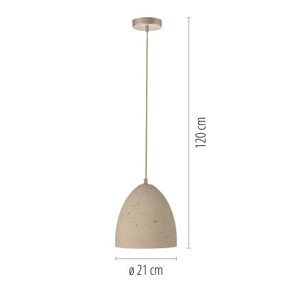 Schöner Wohnen 12540-42 - Závesný luster na lanku TRAVENTA 1xE27/40W/230V pr. 21 cm betón