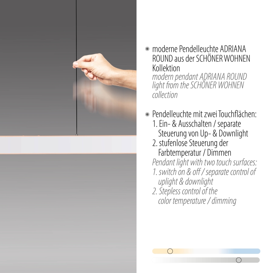 Schöner Wohnen 12577-16 - Stmievateľný LED luster na lankách ADRIANA ROUND 2xLED/24W/230V 2700/3000/3500/4000/5000K biela