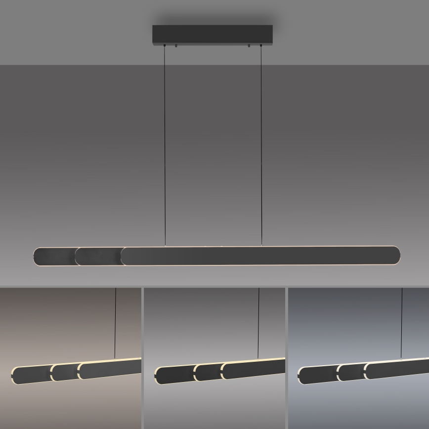 Schöner Wohnen 12577-18 - LED stmievateľný luster na lanku ADRIANA ROUND 2xLED/24W/230V 2700/3000/3500/4000/5000K 160 cm čierny