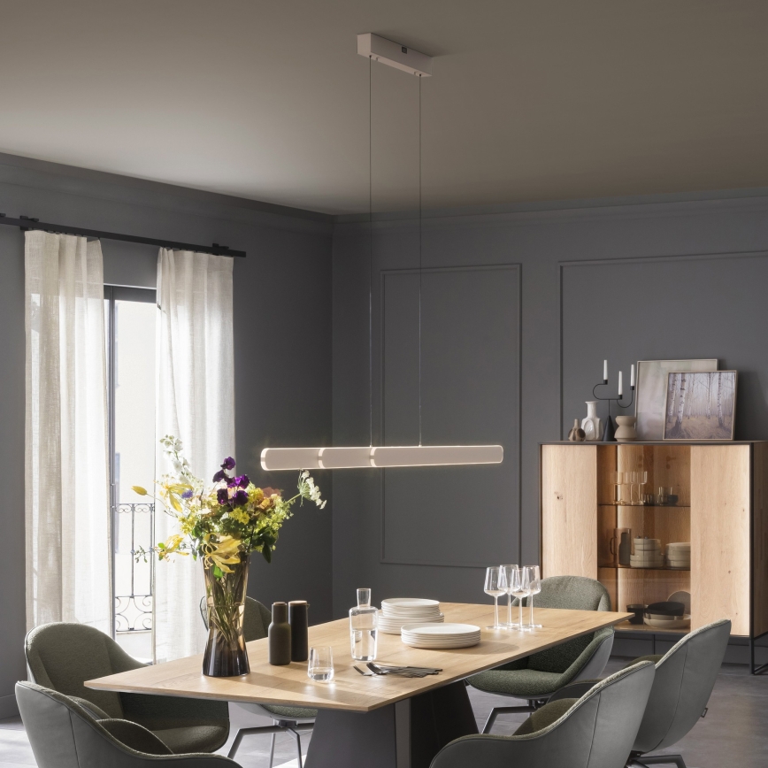 Schöner Wohnen 12577-39 - Stmievateľný LED luster na lanku ADRIANA ROUND 2xLED/24W/230V 2700/3000/3500/4000/5000K 160 cm sivá