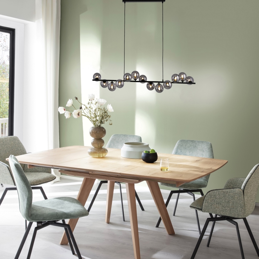 Schöner Wohnen 14504-18 - LED luster na lane DUBAI 13xG9/3W/230V 118 m čierna/dymová