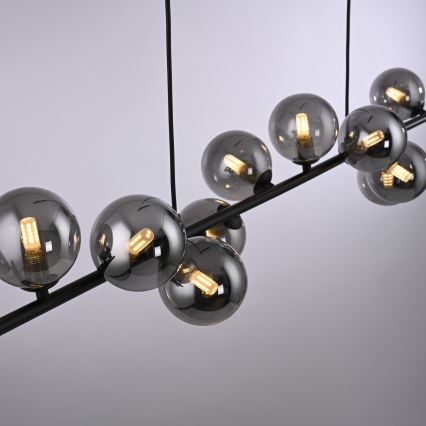 Schöner Wohnen 14504-18 - LED luster na lane DUBAI 13xG9/3W/230V 118 m čierna/dymová