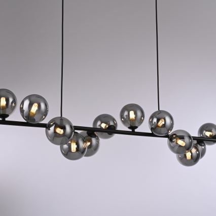 Schöner Wohnen 14504-18 - LED luster na lane DUBAI 13xG9/3W/230V 118 m čierna/dymová