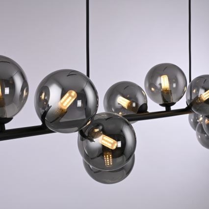 Schöner Wohnen 14504-18 - LED luster na lane DUBAI 13xG9/3W/230V 118 m čierna/dymová