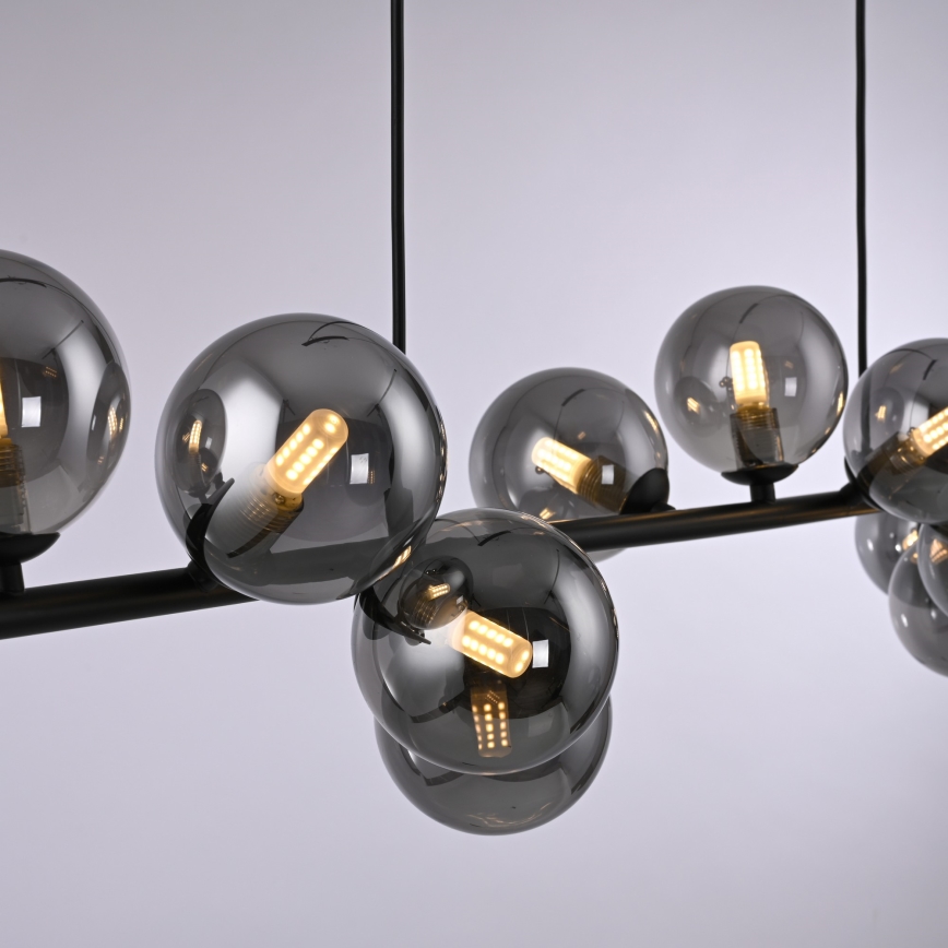 Schöner Wohnen 14504-18 - LED luster na lane DUBAI 13xG9/3W/230V 118 m čierna/dymová