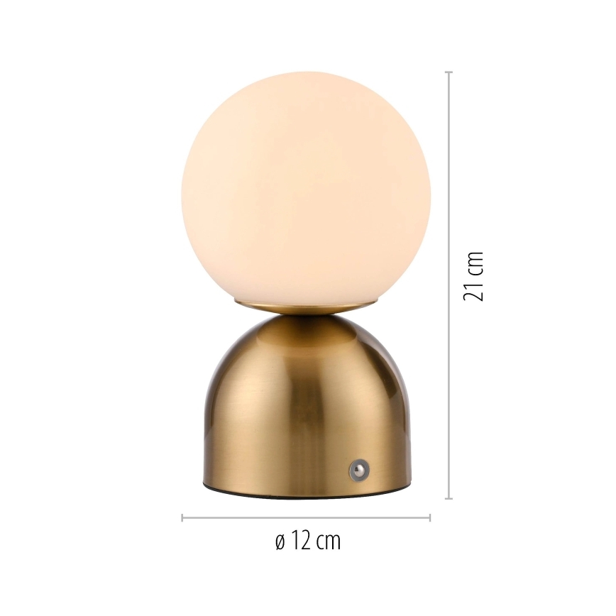 Schöner Wohnen 19218-12 - LED stlmiteľná dotyková nabíjateľná stolná lampa RUDI LED/1,2W/5V 3000-6000K 1200 mAh zlatá