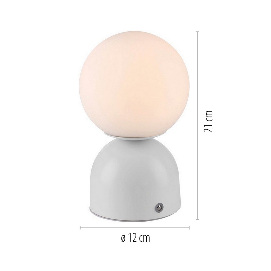 Schöner Wohnen 19218-16 - LED stmievateľná dotyková nabíjateľná stolná lampa RUDI LED/1,2W/5V 3000-6000K 1200 mAh biela