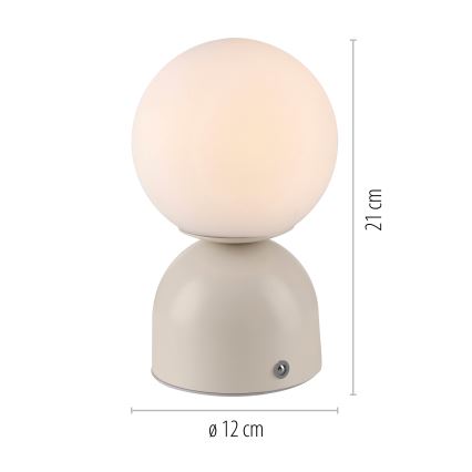 Schöner Wohnen 19218-39 - LED stmievateľná dotyková nabíjateľná stolná lampa RUDI LED/1,2W/5V 3000-6000K 1200 mAh sivá