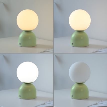 Schöner Wohnen 19218-43 - LED stmievateľná dotyková nabíjateľná stolová lampa RUDI LED/1,2W/5V 3000-6000K 1200 mAh zelená