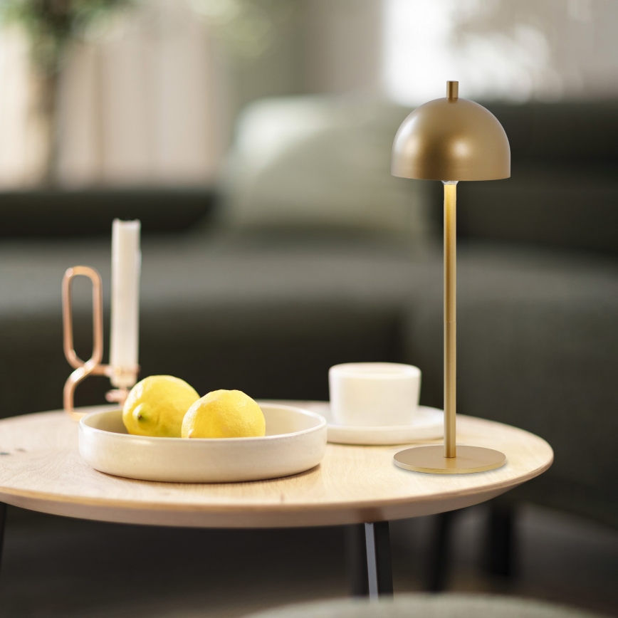 Schöner Wohnen 19244-12 - LED stmievateľná dotyková nabíjacia vonkajšia stolová lampa BELLIS LED/2,5W/5V 2600 mAh IP54 zlatá