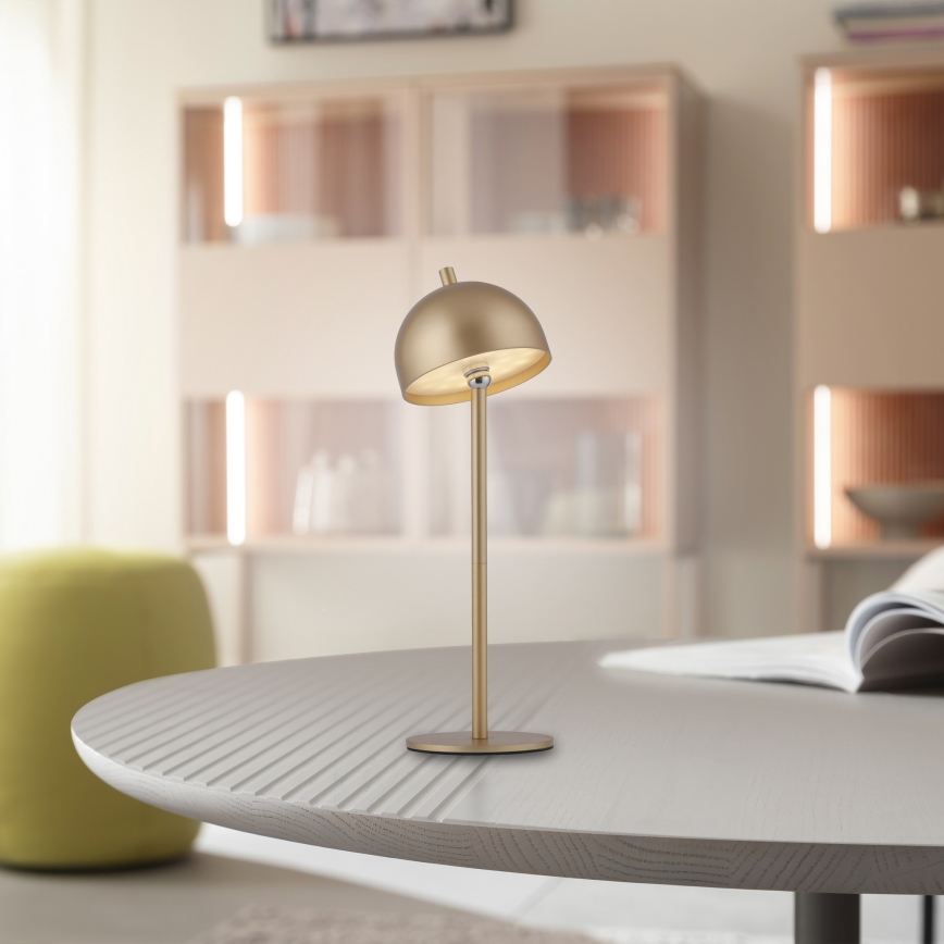 Schöner Wohnen 19244-12 - LED stmievateľná dotyková nabíjacia vonkajšia stolová lampa BELLIS LED/2,5W/5V 2600 mAh IP54 zlatá