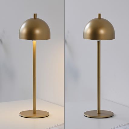 Schöner Wohnen 19244-12 - LED stmievateľná dotyková nabíjacia vonkajšia stolová lampa BELLIS LED/2,5W/5V 2600 mAh IP54 zlatá