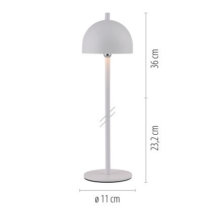 Schöner Wohnen 19244-16 - LED stmievateľná dotyková nabíjateľná vonkajšia stolná lampa BELLIS LED/2,5W/5V 2600 mAh IP54 biela