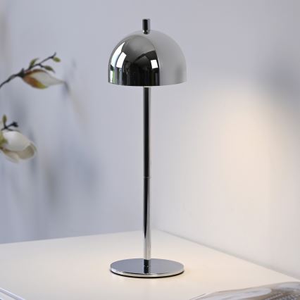 Schöner Wohnen 19244-17 - LED stmievateľná dotyková nabíjateľná vonkajšia stolná lampa BELLIS LED/2,5W/5V 2600 mAh IP54 lesklý chróm