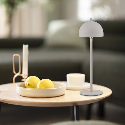 Schöner Wohnen 19244-39 - LED stmievateľná dotyková nabíjateľná vonkajšia stolná lampa BELLIS LED/2,5W/5V 2600 mAh IP54 sivá