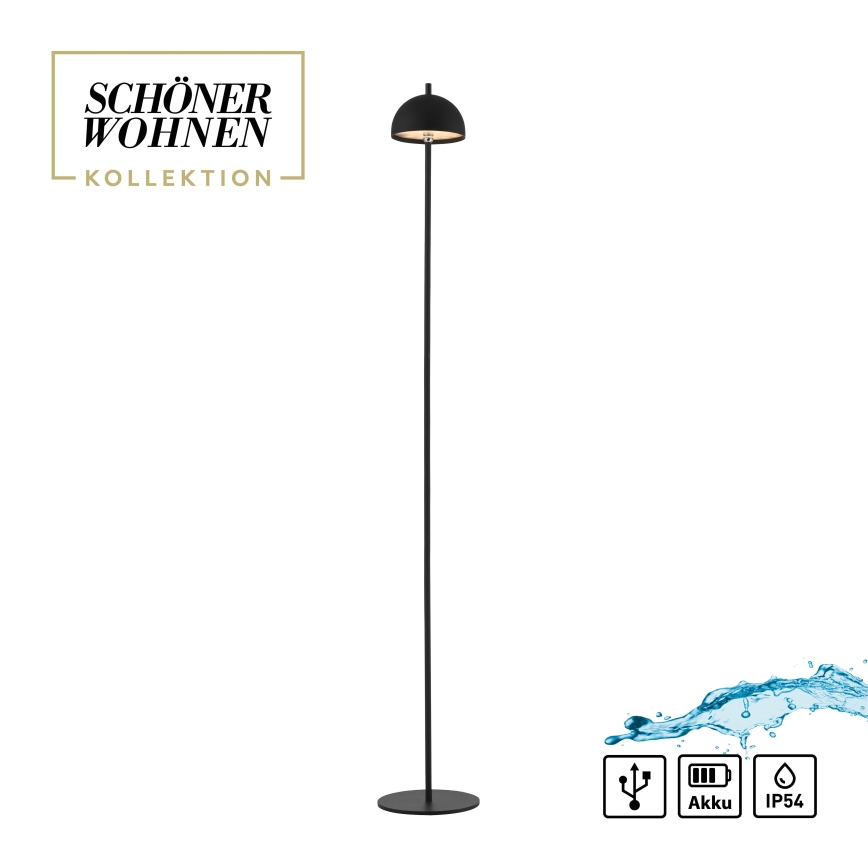 Schöner Wohnen 19245-18 - LED stmievateľná dotyková dobíjateľná vonkajšia stojacia lampa BELLIS LED/2,5W/5V 2600 mAh IP54 čierna