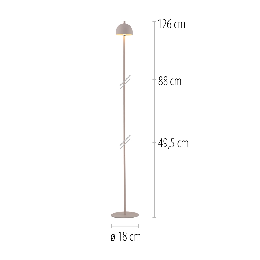 Schöner Wohnen 19245-39 - LED stmievateľná dotyková dobíjateľná vonkajšia stojaca lampa BELLIS LED/2,5W/5V 2600 mAh IP54 sivá