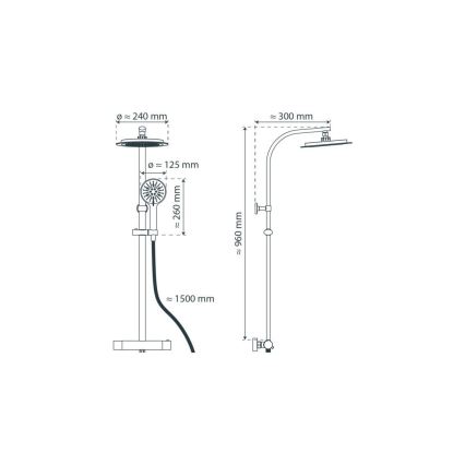 Schütte 60046 - Sprchový set s termostatickou batériou MADURA FRESH, lesklý chróm
