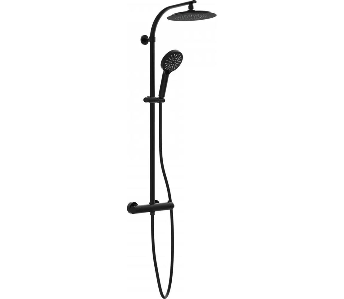 Schütte 60076 - Sprchová sada s termostatickou batériou MADURA FRESH čierna 60076