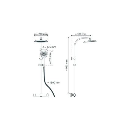 Schütte 60076 - Sprchová sada s termostatickou batériou MADURA FRESH čierna