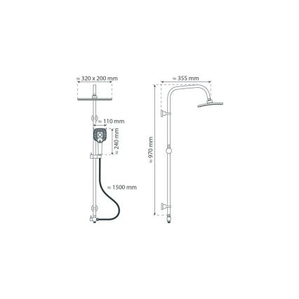 Schütte 60660 - Sprchová súprava MALLORCA lesklý chróm