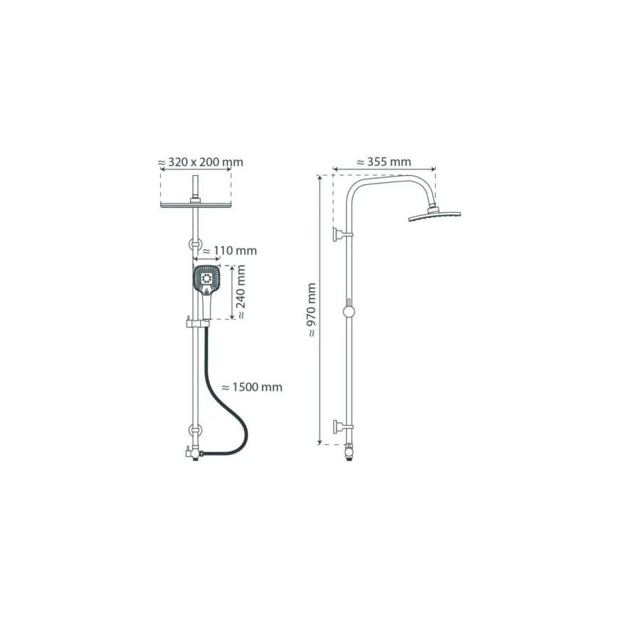 Schütte 60660 - Sprchová súprava MALLORCA lesklý chróm