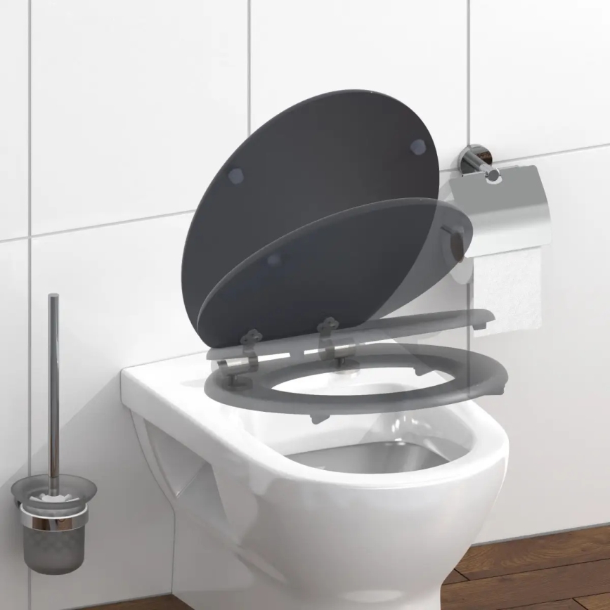 Schütte 80104 - WC sedadlo SPIRIT antracit SoftClose MDF drevo