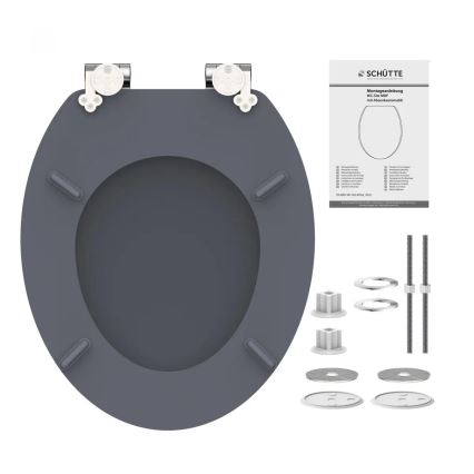 Schütte 80104 - WC sedadlo SPIRIT antracit SoftClose MDF drevo