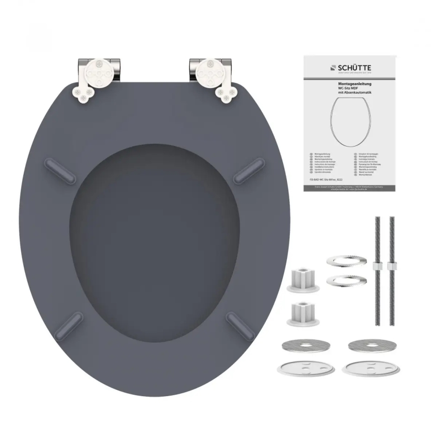 Schütte 80104 - WC sedadlo SPIRIT antracit SoftClose MDF drevo