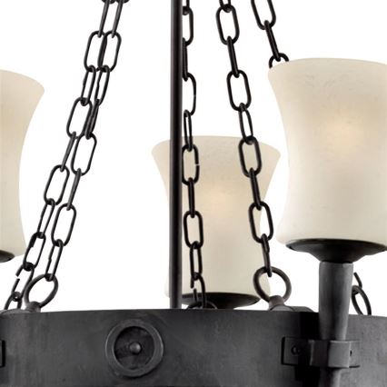 Searchlight - Závesný luster CARTWHEEL na reťazi 5xE27/60W/230V čierny