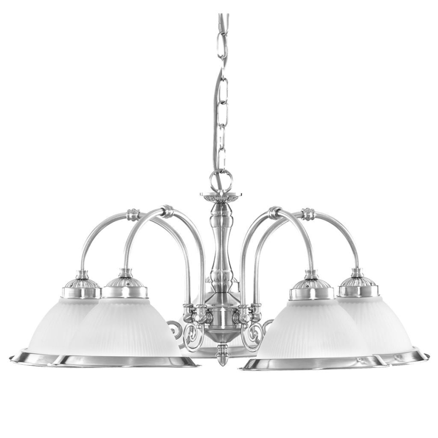 Searchlight - Luster na reťazi AMERICAN DINER 5xE14/60W/230V lesklý chróm