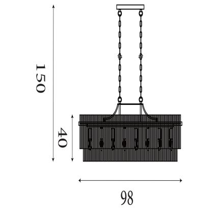 Searchlight - Luster na reťazi LARA 8xE27/60W/230V