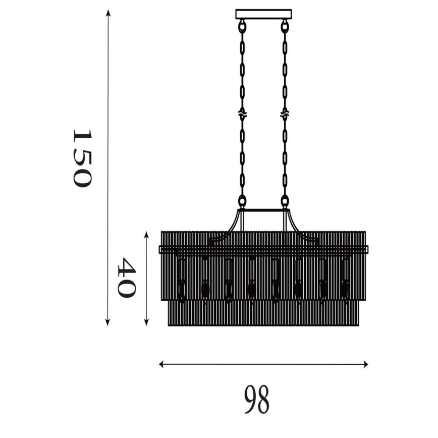 Searchlight - Luster na reťazi LARA 8xE27/60W/230V